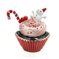 Enamel Christmas Cup Cake Brooches Pins Fashion Party Jewelry For Women Men Gift