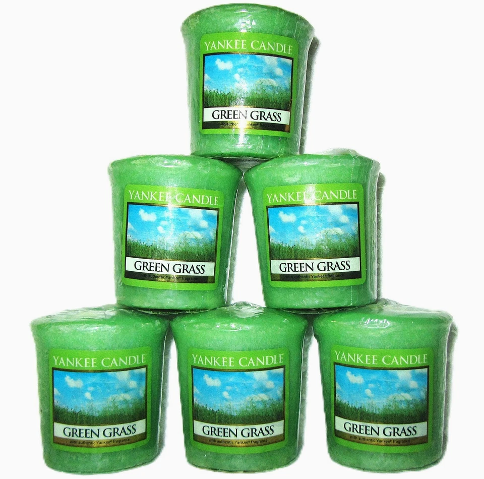 LOT OF 6 Yankee Candle Retired "GREEN GRASS" ~Fresh ~Sampler Votives ~ RARE ~NEW - Image 1 of 1