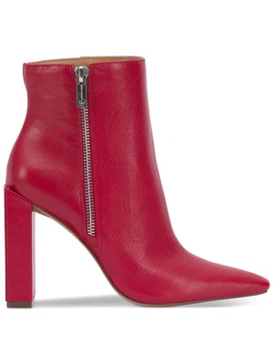 JESSICA SIMPSON Womens Red Timea Pointed Toe Block Heel Leather Booties 7.5 M - Image 1 of 4