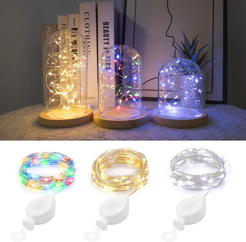 3X 20 Micro LED Catenelle Luminose, 2M Filo D'Argento Mini Catena Luminosa a Bat - Immagine 1 di 4