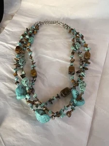 Boho Turquoise Stone Multi Strand Necklace - Picture 1 of 6