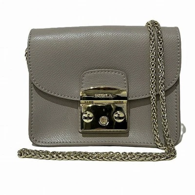 Furla Metropolis Leather Shoulder Bag Women Grey One Size - Image 1 of 4