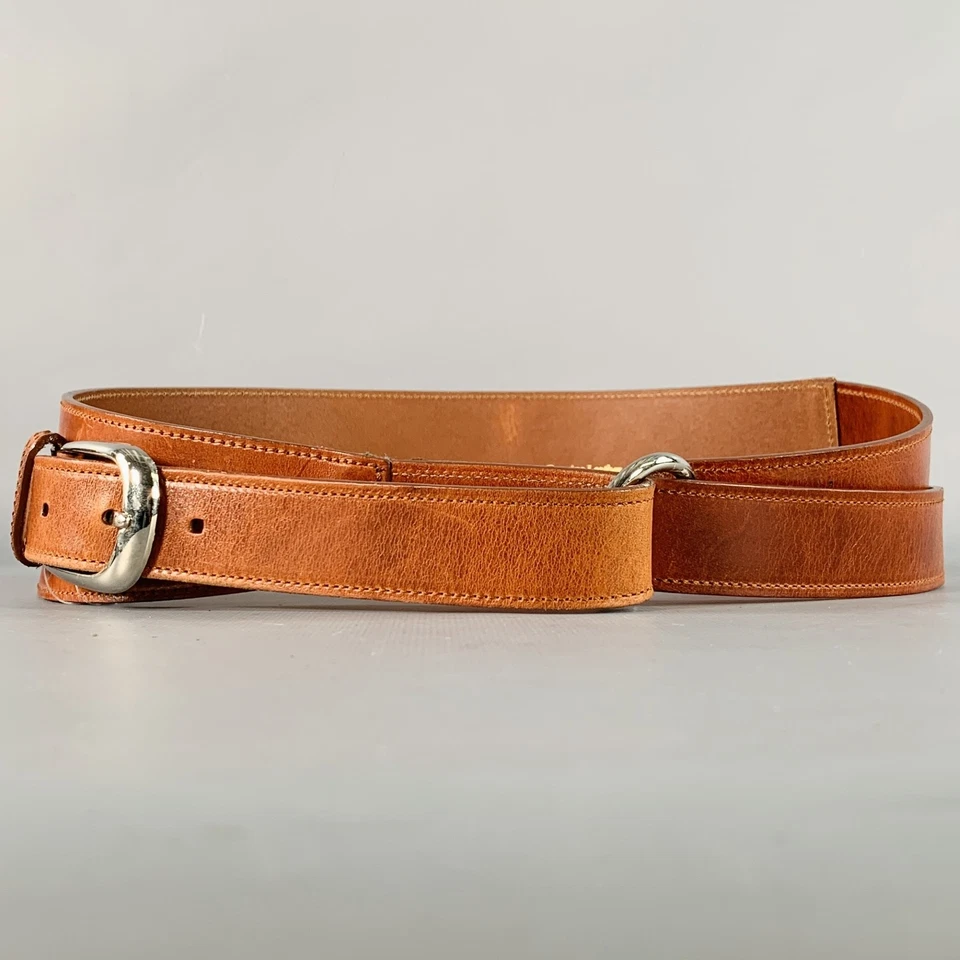 Cinturón envolvente de cuero marrón plateado talla M OSCAR DE LA RENTA Foto 1 de 4