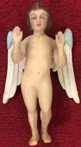 Ángel tallado en madera, probablemente figura de belén del siglo XVIII, sur de Alemania - Imagen 1 de 2