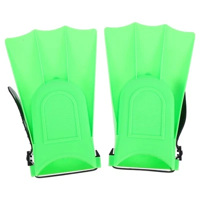 Kids Adjustable Snorkeling Fins Diving Flippers Swim Training Tools Green PVC - Bild 1 von 4