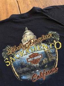 Vintage ‘09 Harley Davidson T Shirt Sacramento California Black Sz 2XL Y2K - Picture 1 of 9