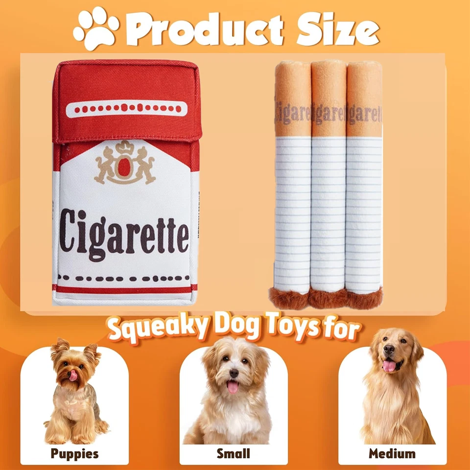 Cigarette Dog Toy, Squeaky Cigar Toys, Funny Interactive Dog Toy Squeaky Cigar - Image 1 of 4