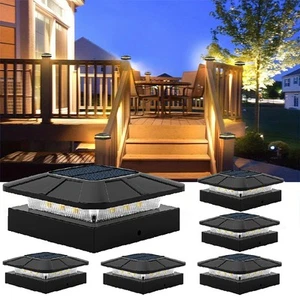 2/12 Pack Solar Post Cap Light For 4x4 Outdoor Waterproof LED Deck Fence Light - Picture 1 of 13