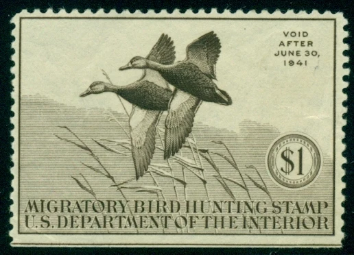 US #RW7 $1.00 Black Mallards, og, LH, minute corner crease lower left  - Image 1 of 1