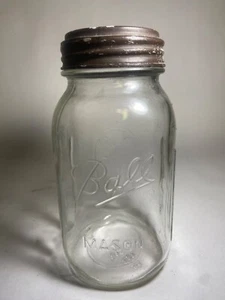 Vintage Clear BALL PERFECT MASON Fruit Jar  w/ Lid - Picture 1 of 7