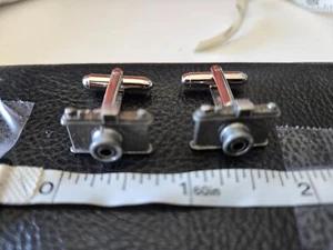 Vintage 1950's Set of 2 Silvertone Camera Cufflinks - Picture 1 of 1