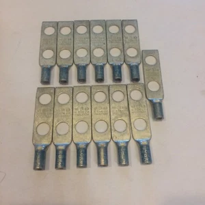 Two-Hole Lug Compression Connector, Connector Type Straight Barrel, Cable Size 6 - Picture 1 of 4