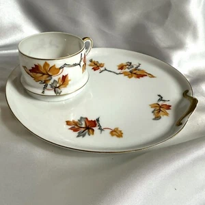 Juego de platos y tazas vintage de bocadillo de otoño dorado CRAFTSMAN - Imagen 1 de 8