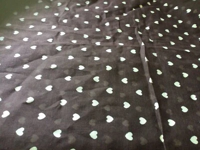 Brown heart print sheer fabric 44 inches wide by 2 yards - Image 1 of 3