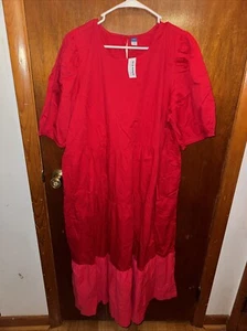 NWT Old Navy Womens Red Tiered Maxi Dress Size 2XL - Picture 1 of 5