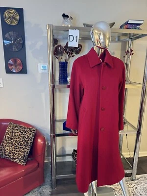 Kristen Blake US 16P American VINTAGE 80s Petite Womens Red 100% Wool Over Coat - Image 1 of 4