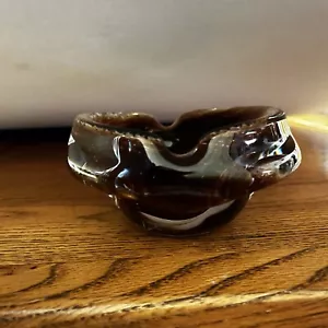 Rare Vintage Murano Aventurina Nautical Sommerso Glass Ashtray Infused Signed - Picture 1 of 18