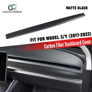 Cubierta de tablero de fibra de carbono real pegatina de panel de tablero apta para Tesla modelo 3/Y - Imagen 1 de 9