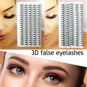 100 Cluster Individual False EyeLashes Curl Thick Natural Eye Lashes Extension ↷ - Picture 1 of 22