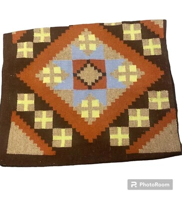 Vintage Kilim Cushion Cover  Square Wool Kelim Pillow  Decor 52x42cm - Image 1 of 4