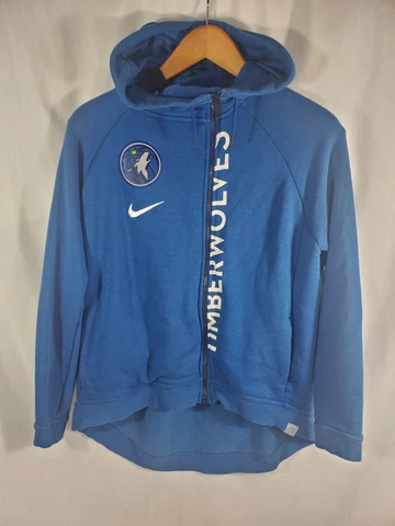 Nike Timberwolves Minnesota NBA Blue Hoodie Full Zip Sweatshirt Womens Size M Cover