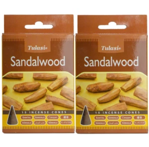 2 Boxes x SandalWood Tulasi - 15 Incense Cones Each Box - Picture 1 of 1