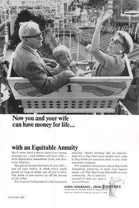 Anuncio impreso de colección Equitable Life Annuity 1965 independencia financiera conjunto seguro - Imagen 1 de 1
