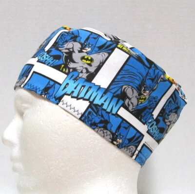 Batman Mens Scrub Cap, Scrub Hat, Surgical Cap, Skull Scrub Cap, Chemo Cap - Image 1 of 4