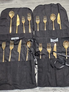 Mepra Linea Oro 16 teiliges Besteckset Gold NEU - Bild 1 von 6