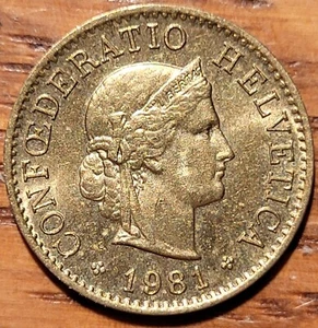 Moneda Suiza 5 Rappen 1981 N86 - Imagen 1 de 2