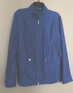 Jones New York Signature Blue Jacket, Women's Size 1X Designer Look Front Zipper - Picture 1 of 9