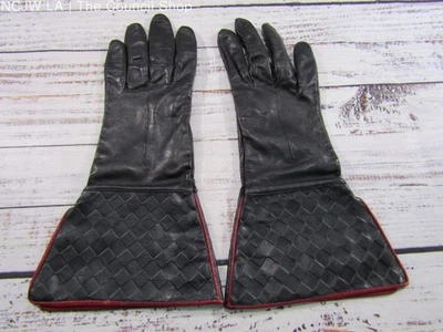 Vintage Collectibles by Aris Women's Black Leather Silk Lined Gloves Size 7 - Image 1 of 4