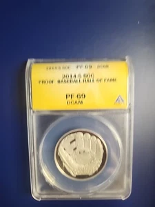 2014 S Baseball Hall of Fame 50C Half Dollar ANACS PF69 DCAM - Picture 1 of 4