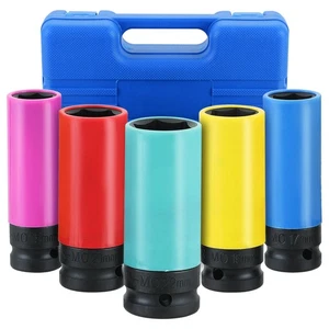 5PCS 1/2 Inch Drive Impact Lug Nut Socket Set, Ultimate Wheel Protector Impac... - Picture 1 of 6