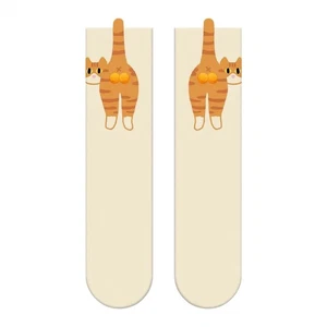 1 Par de Lindos Calcetines Gato Para Mujer, Divertidos Novedad Animal Gato con Bolas Calcetines Regalo - Imagen 1 de 13