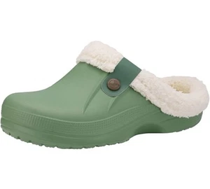 Beslip Classic Fleece Lined Clogs Waterproof Slippers Green 7.5 - 8.5 Women NEW - Picture 1 of 10