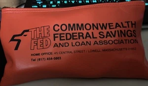 Vintage Lowell, MA Bank Deposit Merchant Money Checks Vinyl Zipper Bag - Picture 1 of 1