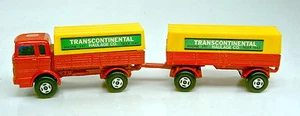 Matchbox Two-Pack 1A Mercedes Truck & Trailer rot & gelb "Transcontinental" - Picture 1 of 6