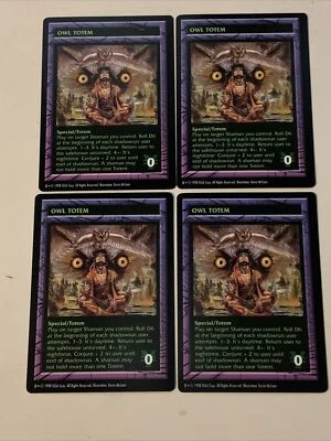 (4) 1997 Shadowrun : The Trading Card Game OWL TOTEM Collectible Card - Image 1 of 2