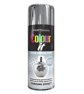 Chrome Effect Aerosol Spray Paint All-Purpose Gloss Wood Metal Spray 400ml - Picture 1 of 2