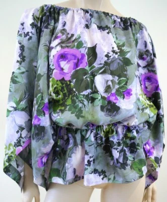 PAUL & JOE Paris Made In France 100% Silk Multi Color Floral Mix Blusa / Top Foto 1 de 4