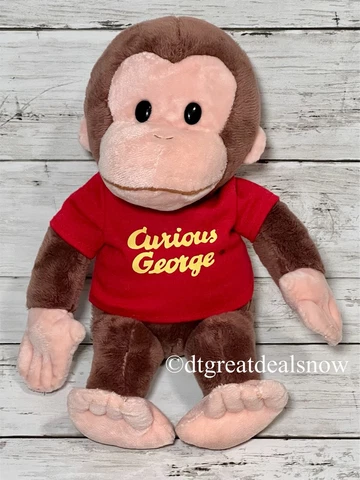 Gund Universal Studios Curious George Plush Stuff Animal Monkey 12" Red Shirt Cover