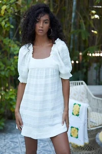 Free People Bask In The Sun Ivory Tunic Dress - Size Small