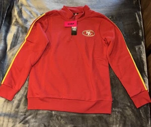 NFL Team Apparel San Francisco 49ers 1/4 Zip Pullover Fleece Jacket Men XL - Picture 1 of 11