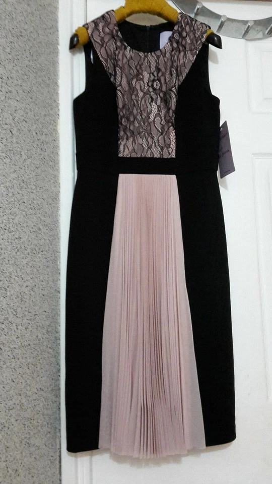 JS COLLECTIONS Cocktail Dress Size 8 / 36 Black Pastel Pink  NEW - Image 1 of 4