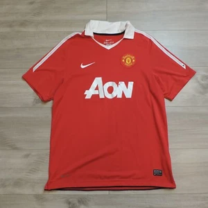 Nike Manchester United Jersey Mens Large Red Dri-Fit Home Soccer 2010 382469-623 - Picture 1 of 10