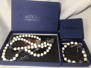 Lourdes Rosary Bracelet & Magnesite Rosary Gift Set New - Picture 1 of 6