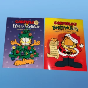 2 NEW 2003 Garfield Happy Holidaze Festival Fun Coloring Books Unused - Imagen 1 de 6