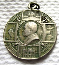 ANTIQUE CATHOLIC MEDAL ST JOSEPH POPE PIUS XI  ANNO SANTO 1925 BASILICA ROME