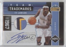 2011-12 Limited Team Trademarks Materials Signatures Prime /25 Ty Lawson #3 Auto